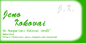 jeno kokovai business card